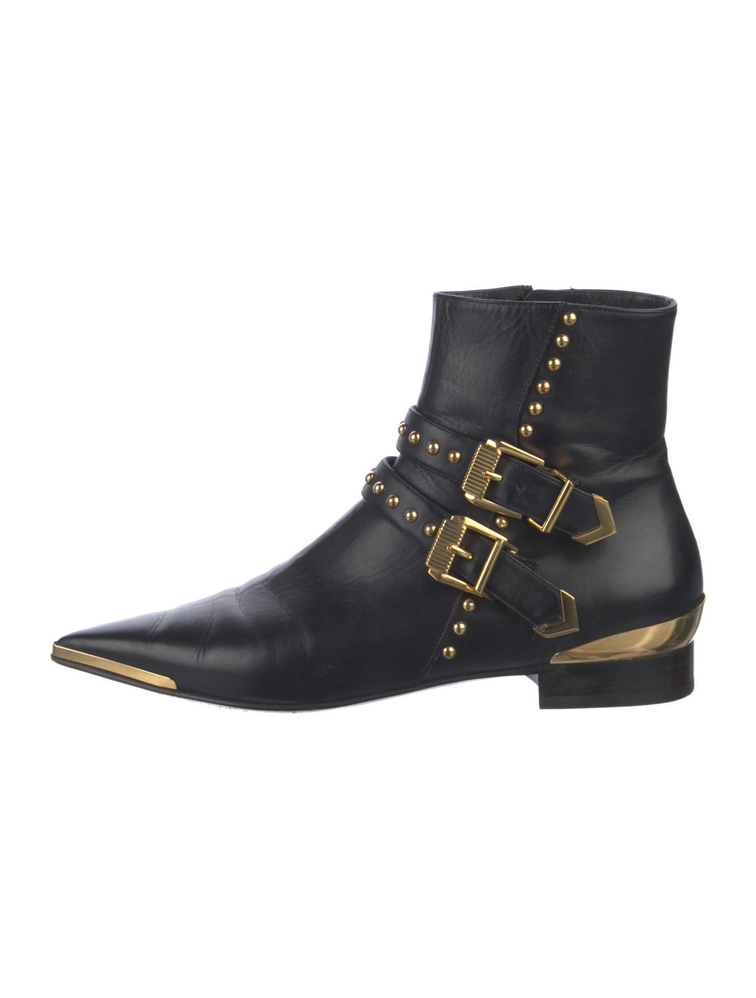 Versace Medusa Insignia Leather Moto Boots