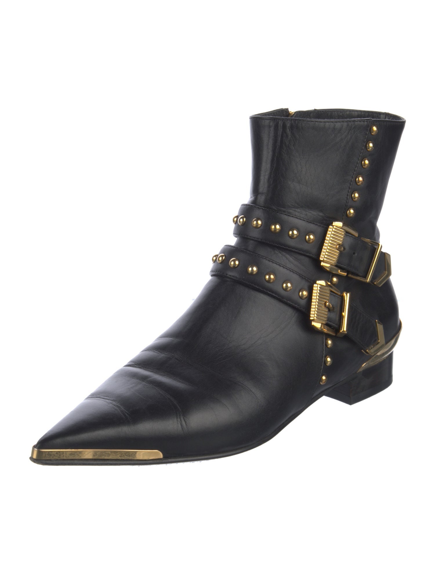 Versace Medusa Insignia Leather Moto Boots