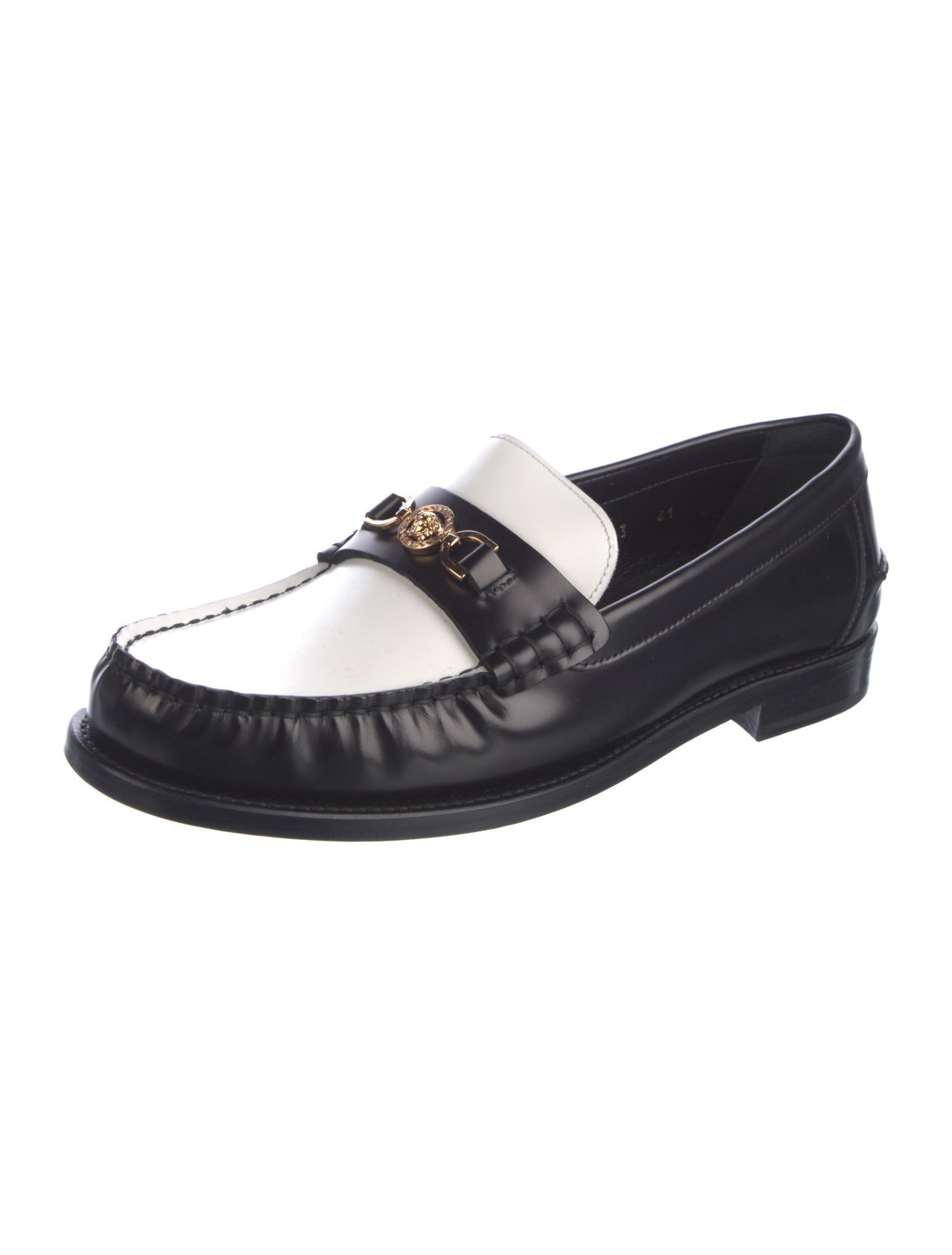 Versace Medusa Insignia Leather Loafers
