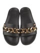 Versace Leather Chain-Link Accents Slides