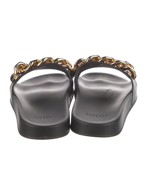 Versace Leather Chain-Link Accents Slides