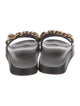 Versace Leather Chain-Link Accents Slides
