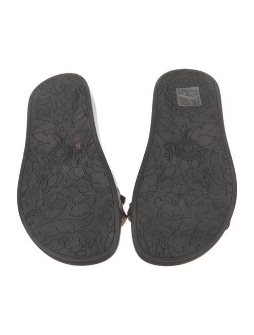 Versace Leather Chain-Link Accents Slides