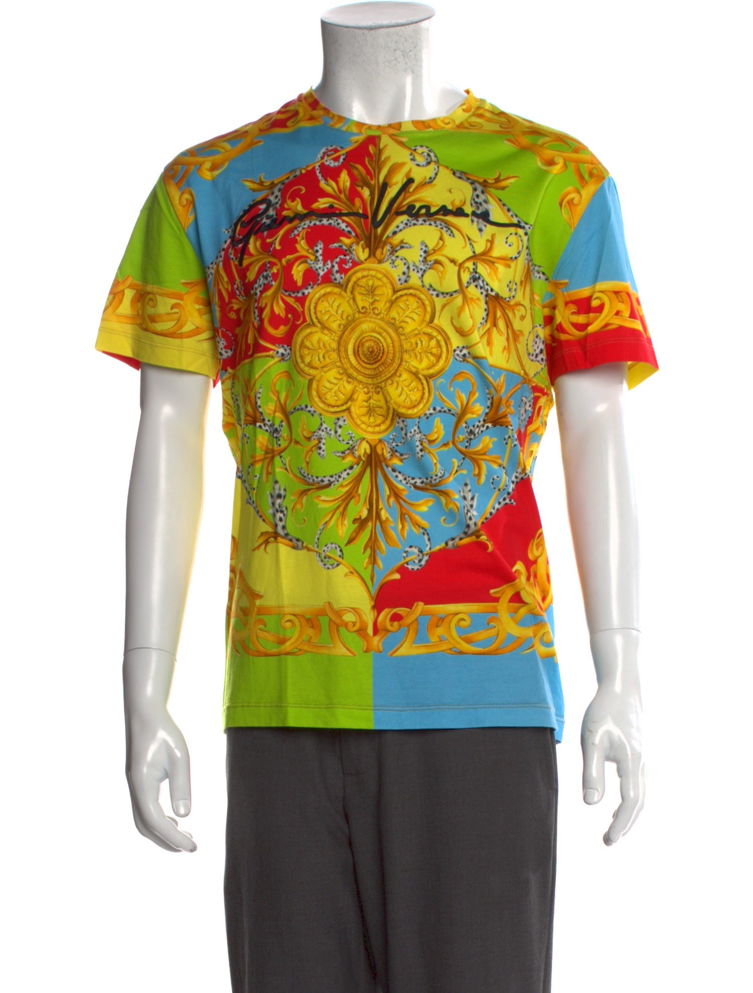 Versace Printed Crew Neck T-Shirt