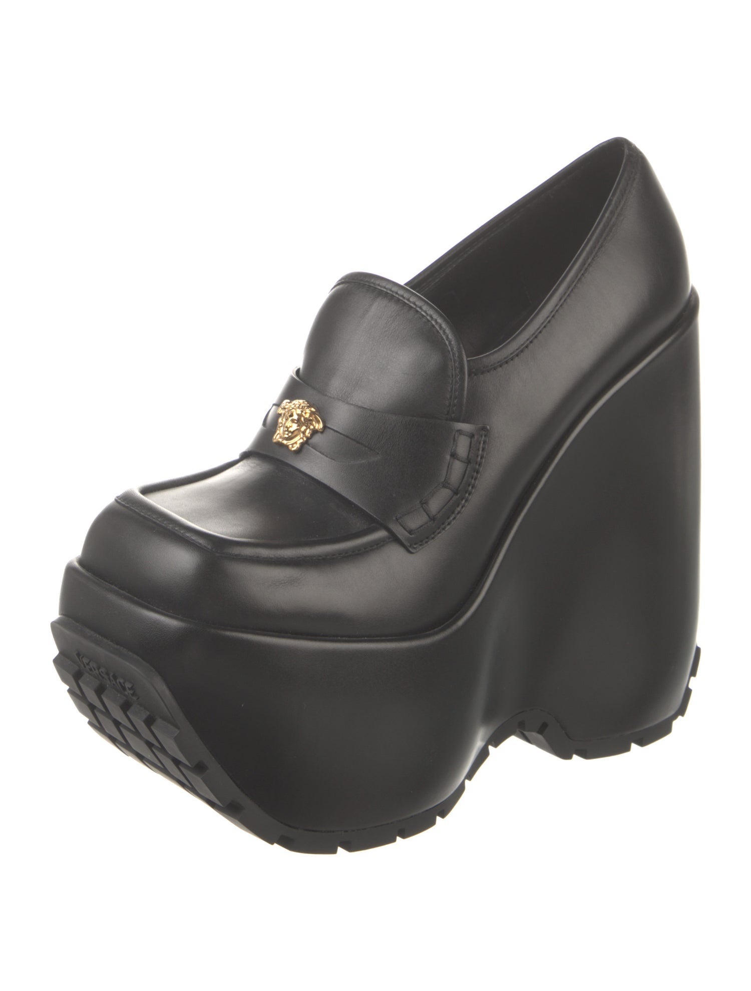 Versace Medusa Insignia Leather Pumps