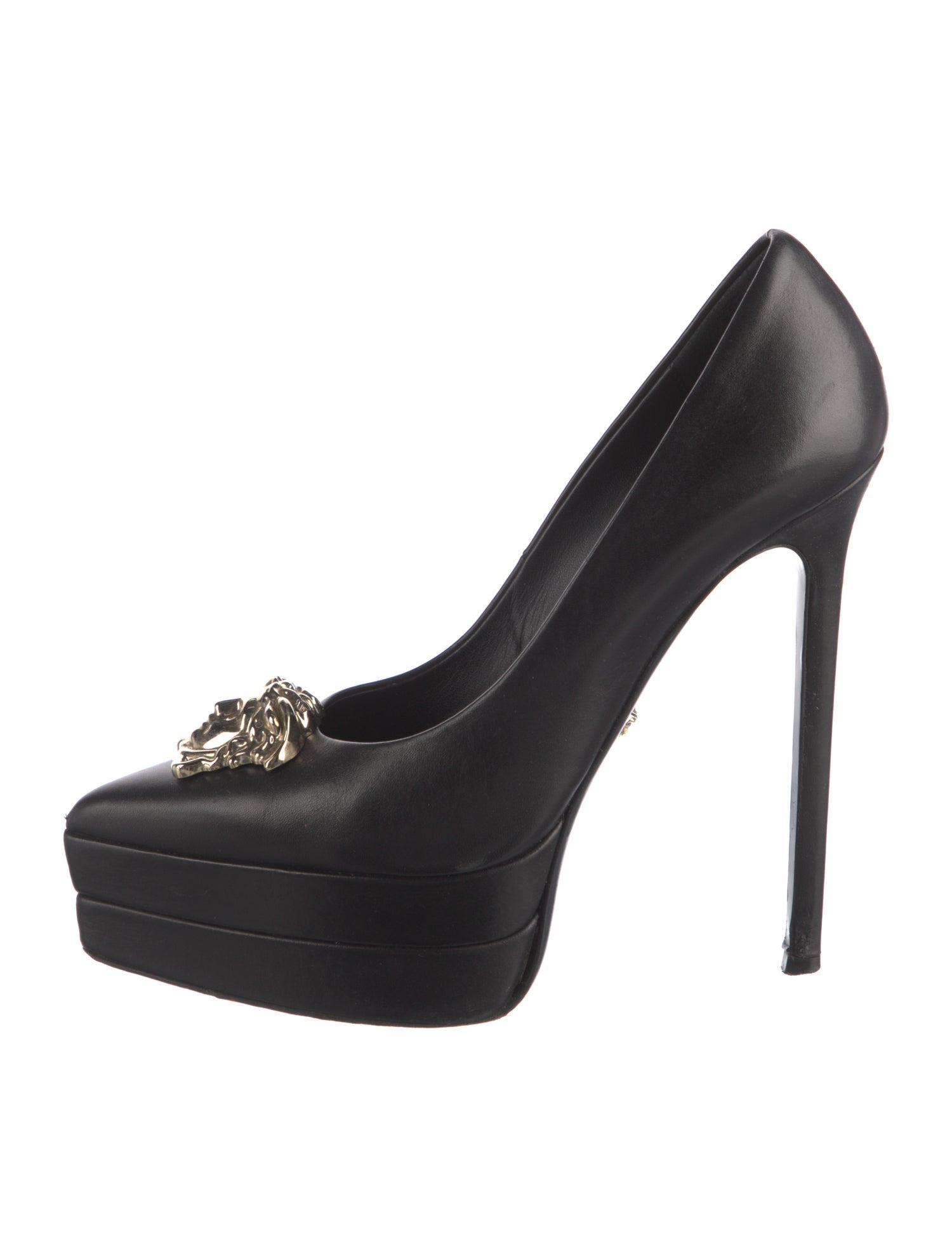 Versace Medusa Insignia Leather Pumps