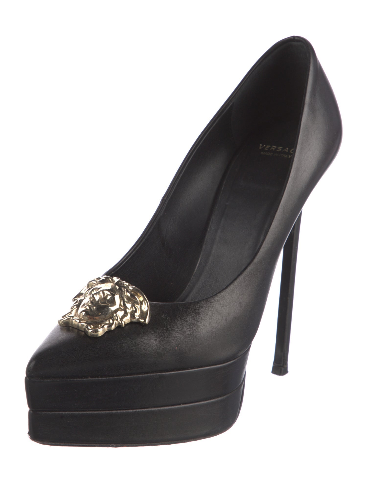 Versace Medusa Insignia Leather Pumps
