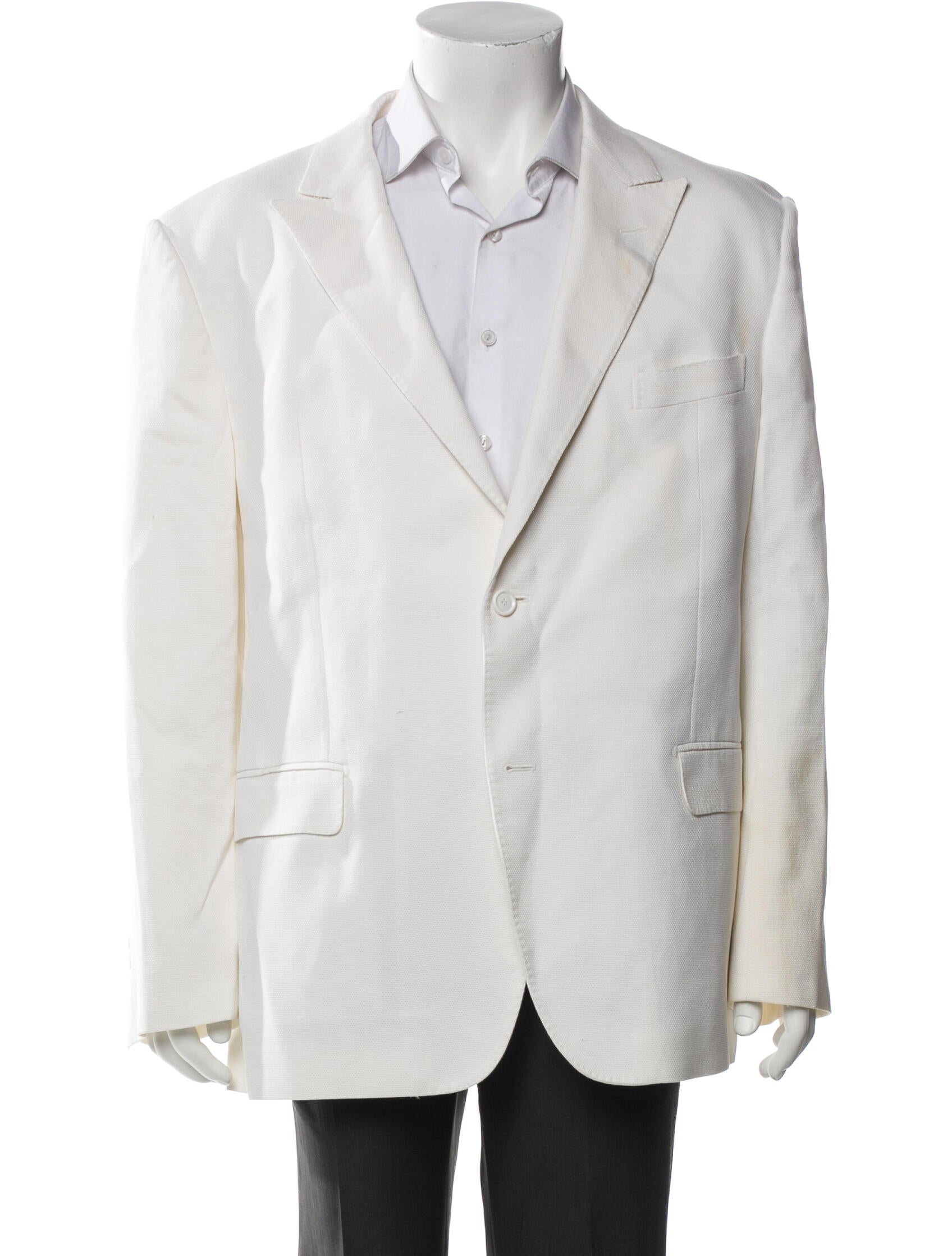Versace Neutral Two Button Blazer