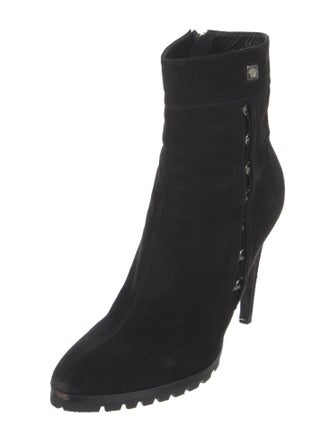 Versace Medusa Insignia Suede Lace-Up Boots