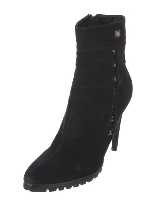 Versace Medusa Insignia Suede Lace-Up Boots