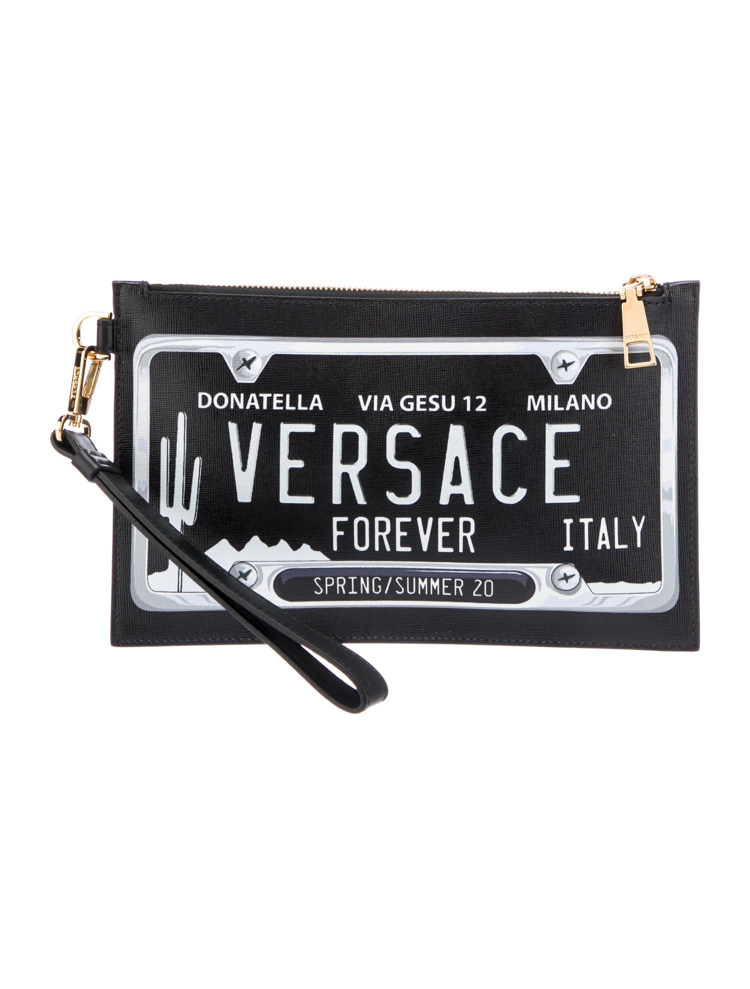 Versace Saffiano Leather Clutch
