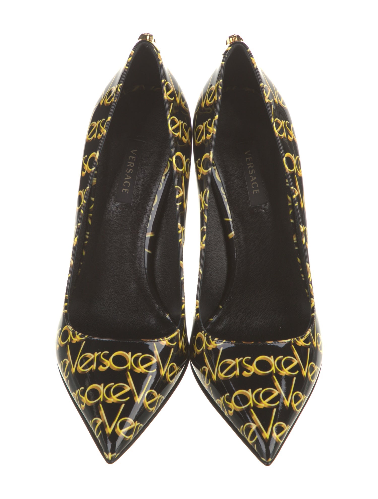 Versace Patent Leather Printed Pumps