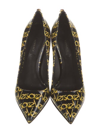Versace Patent Leather Printed Pumps