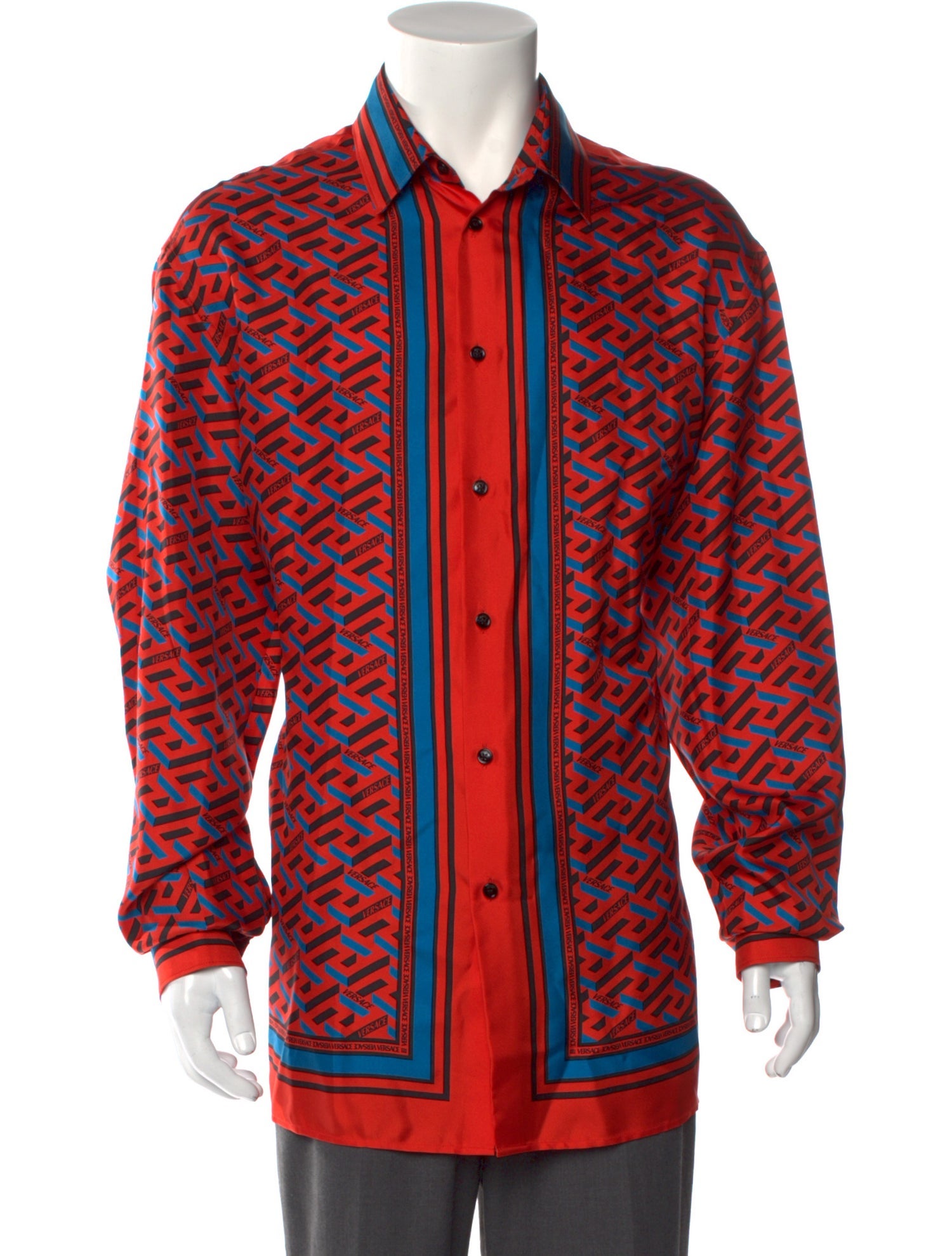 Versace Silk Striped Shirt w/ Tags