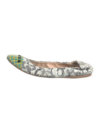 Versace Leather Printed Flats