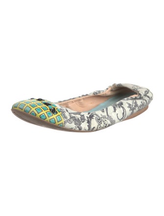 Versace Leather Printed Flats