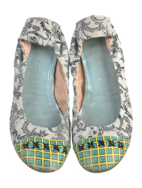 Versace Leather Printed Flats