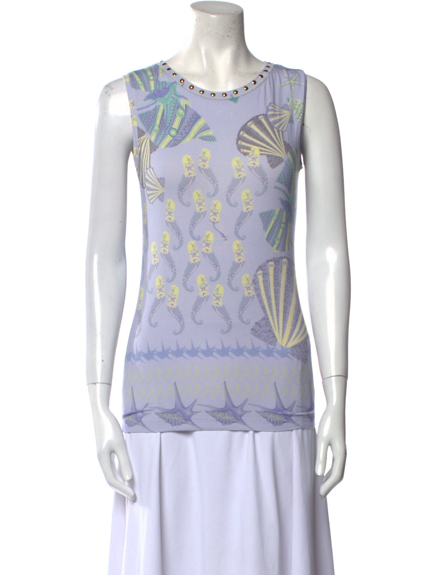 Versace Printed Crew Neck Top