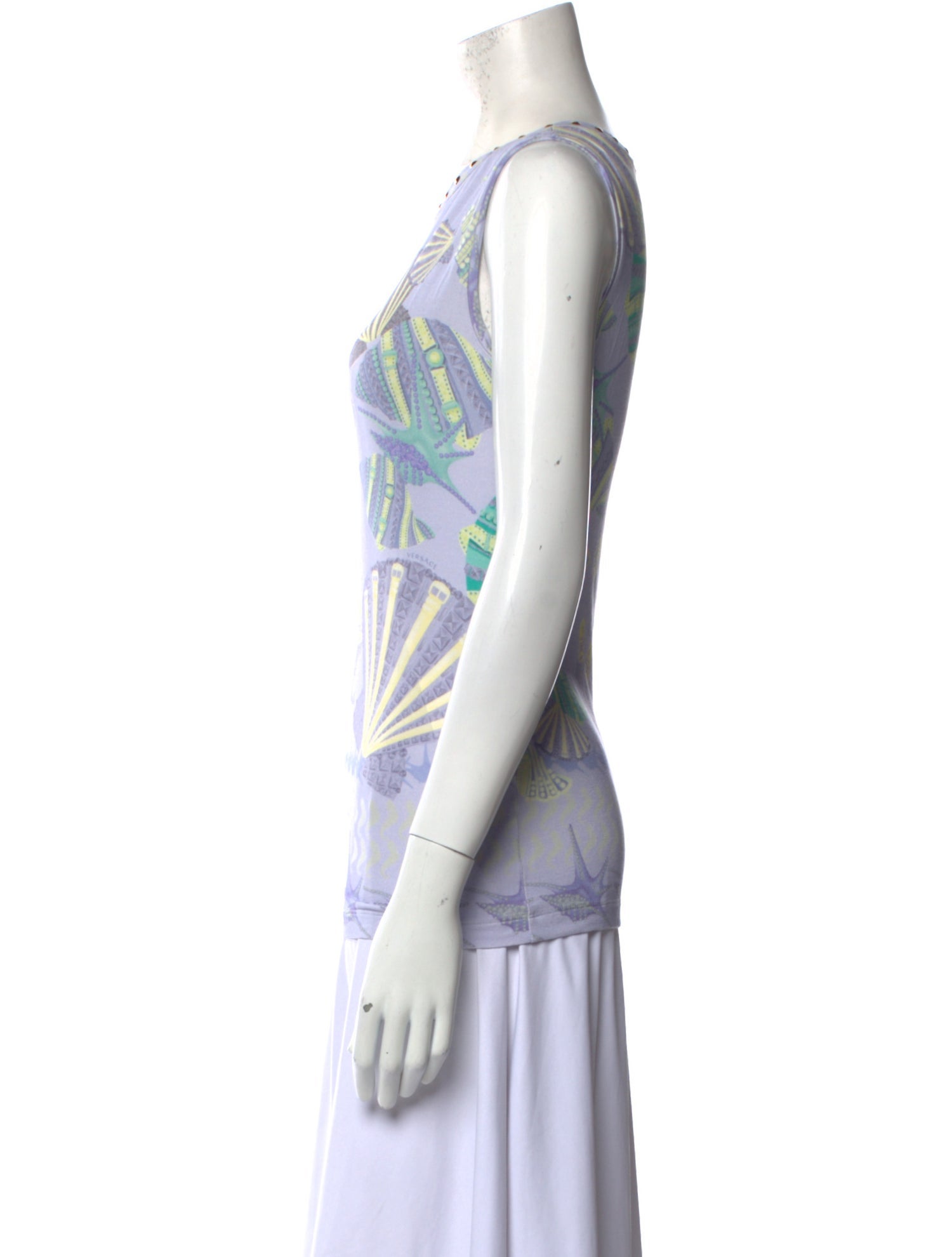 Versace Printed Crew Neck Top