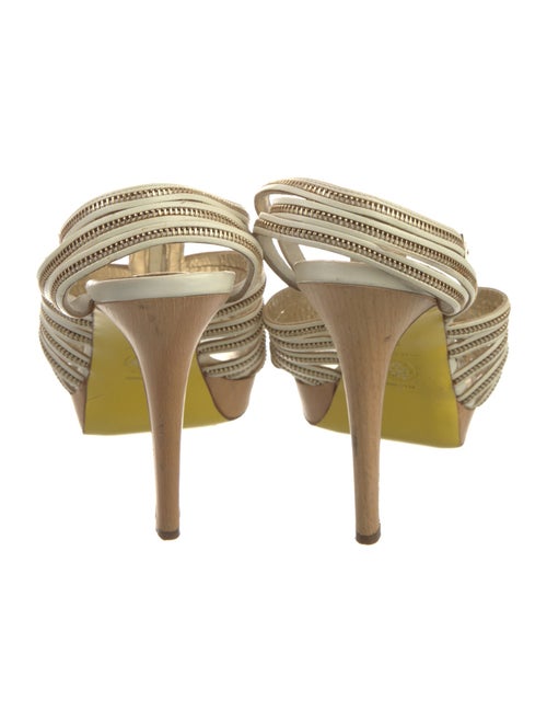 Versace Leather T-Strap Sandals