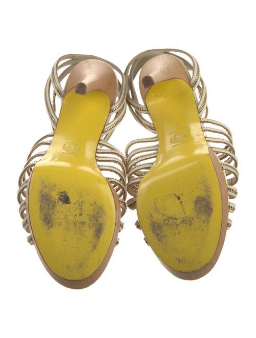 Versace Leather T-Strap Sandals