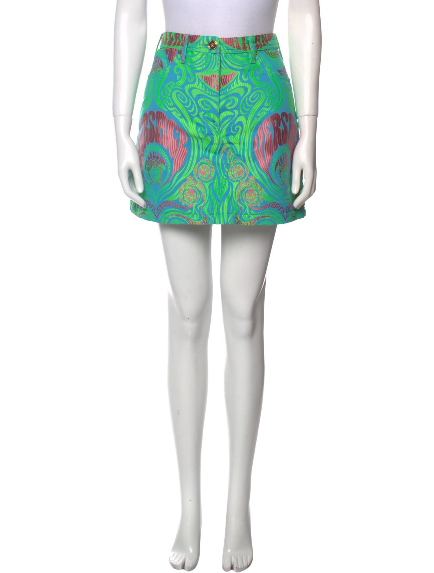 Versace Floral Print Mini Skirt