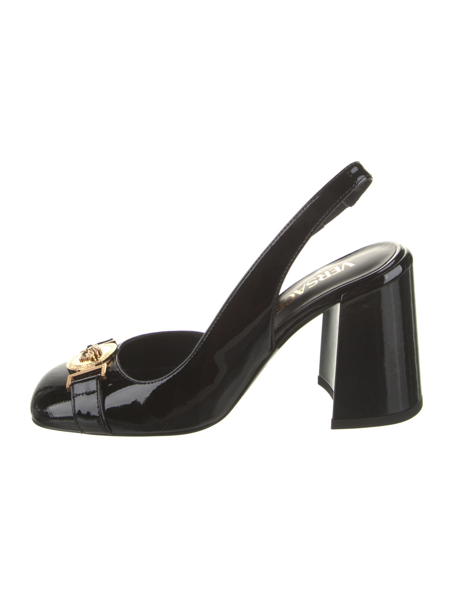Versace Patent Leather Slingback Pumps