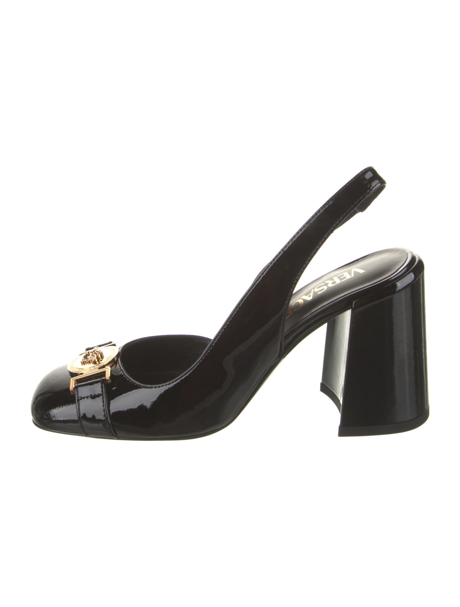 Versace Patent Leather Slingback Pumps