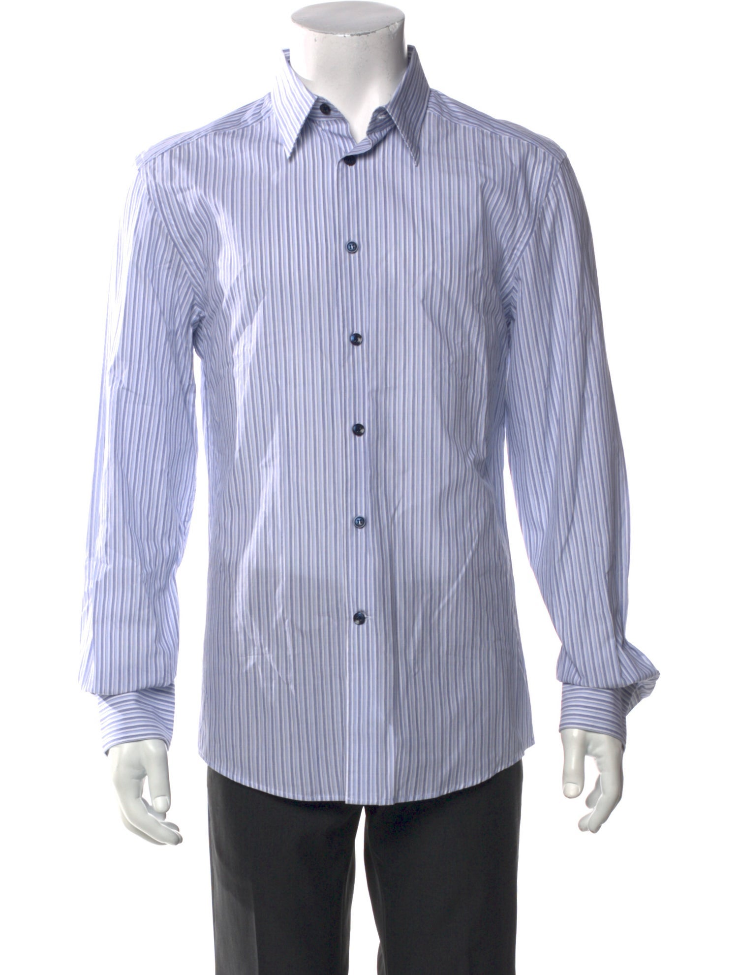 Versace Striped Long Sleeve Dress Shirt