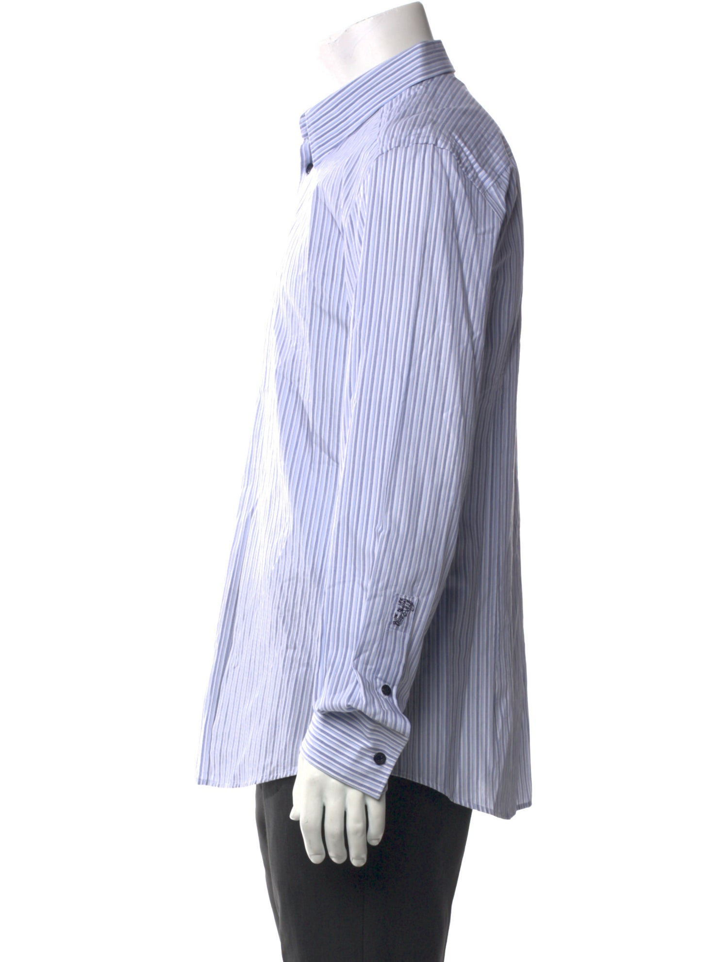 Versace Striped Long Sleeve Dress Shirt