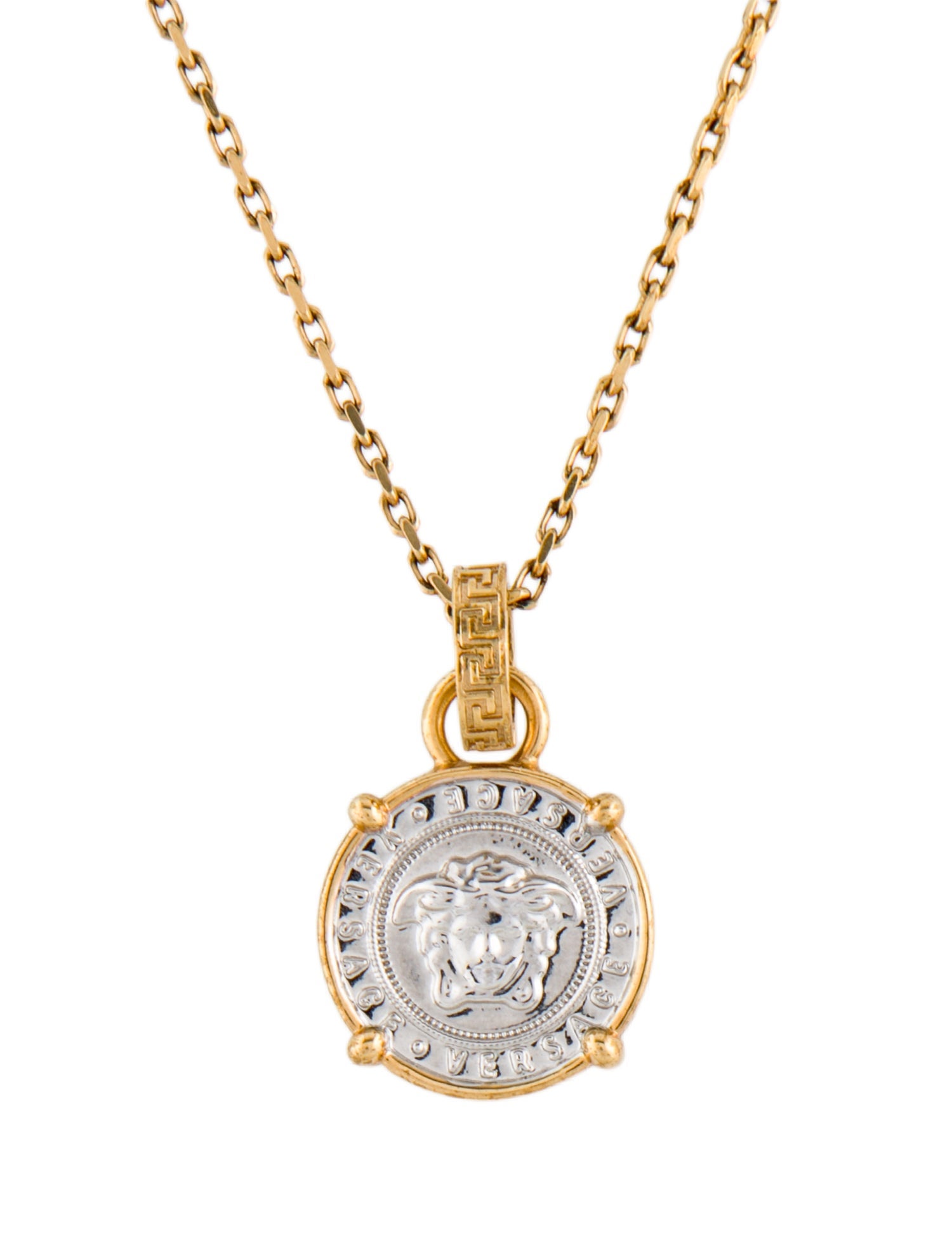 Versace Two-Tone Medusa Pendant Necklace