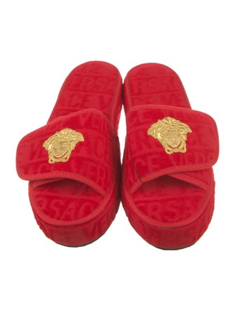 Versace Medusa Insignia Terry Cloth Slides