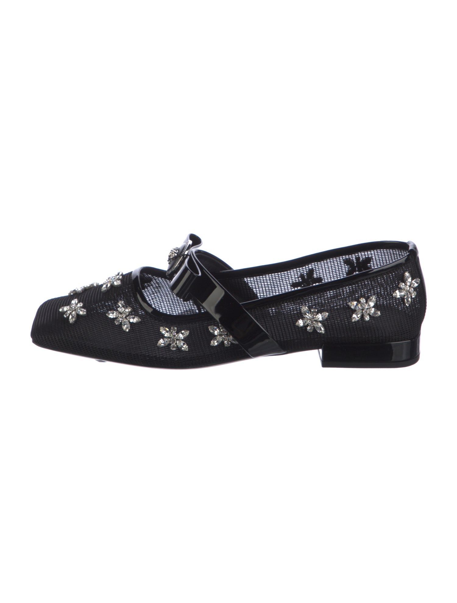 Versace Bow Accents Mary Jane Flats