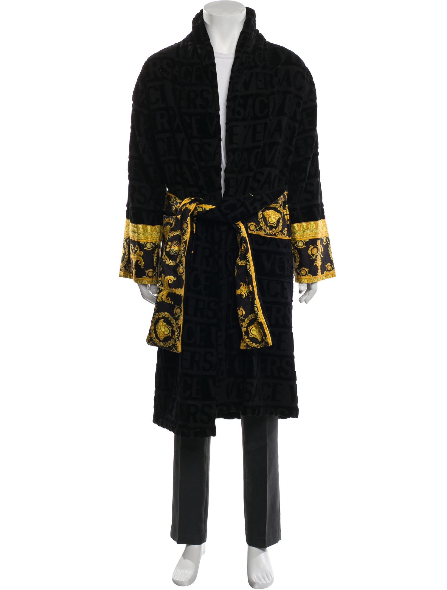 Versace Barocco Print Graphic Print Robe w/ Tags