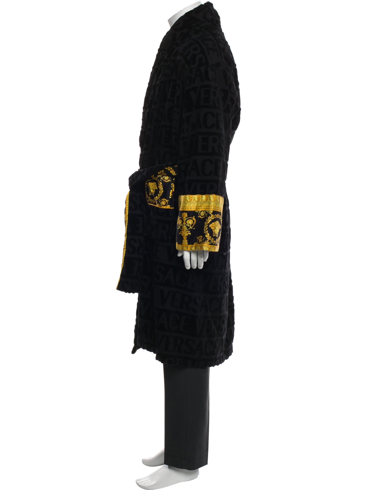 Versace Barocco Print Graphic Print Robe w/ Tags