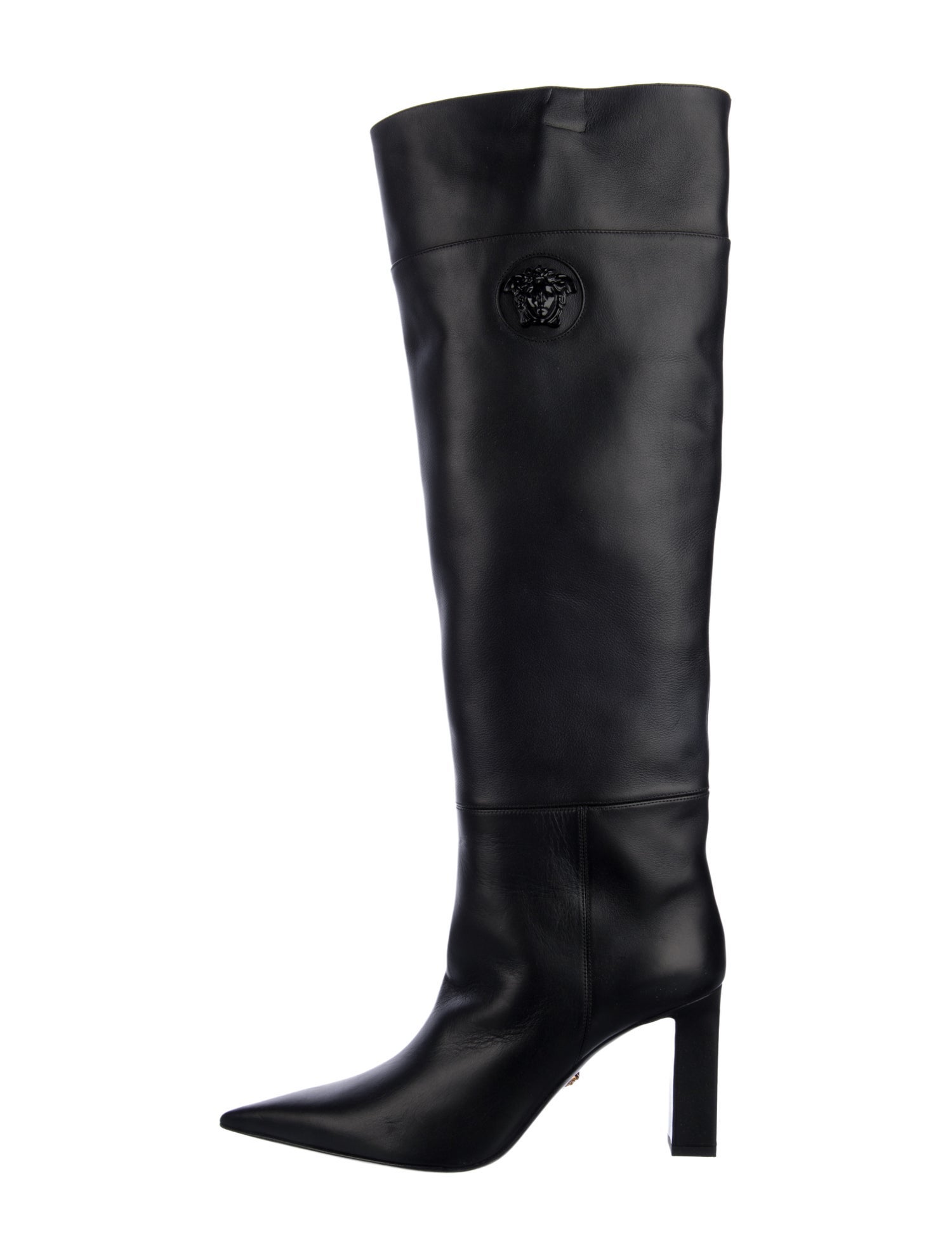 Versace Medusa Insignia Leather Boots