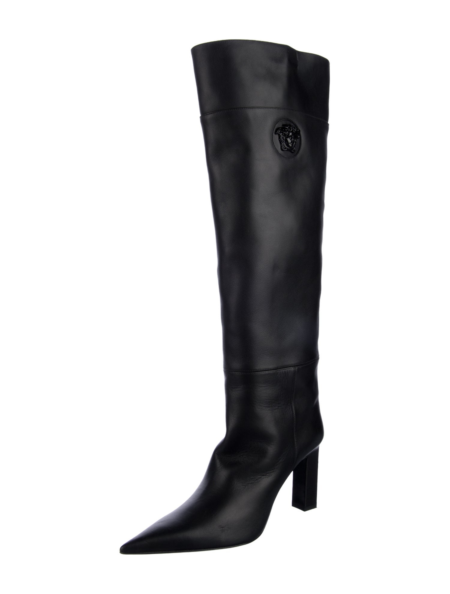 Versace Medusa Insignia Leather Boots