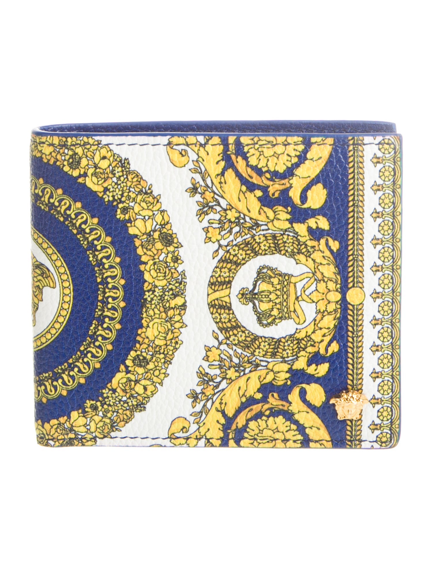 Versace Leather Printed Bifold Wallet