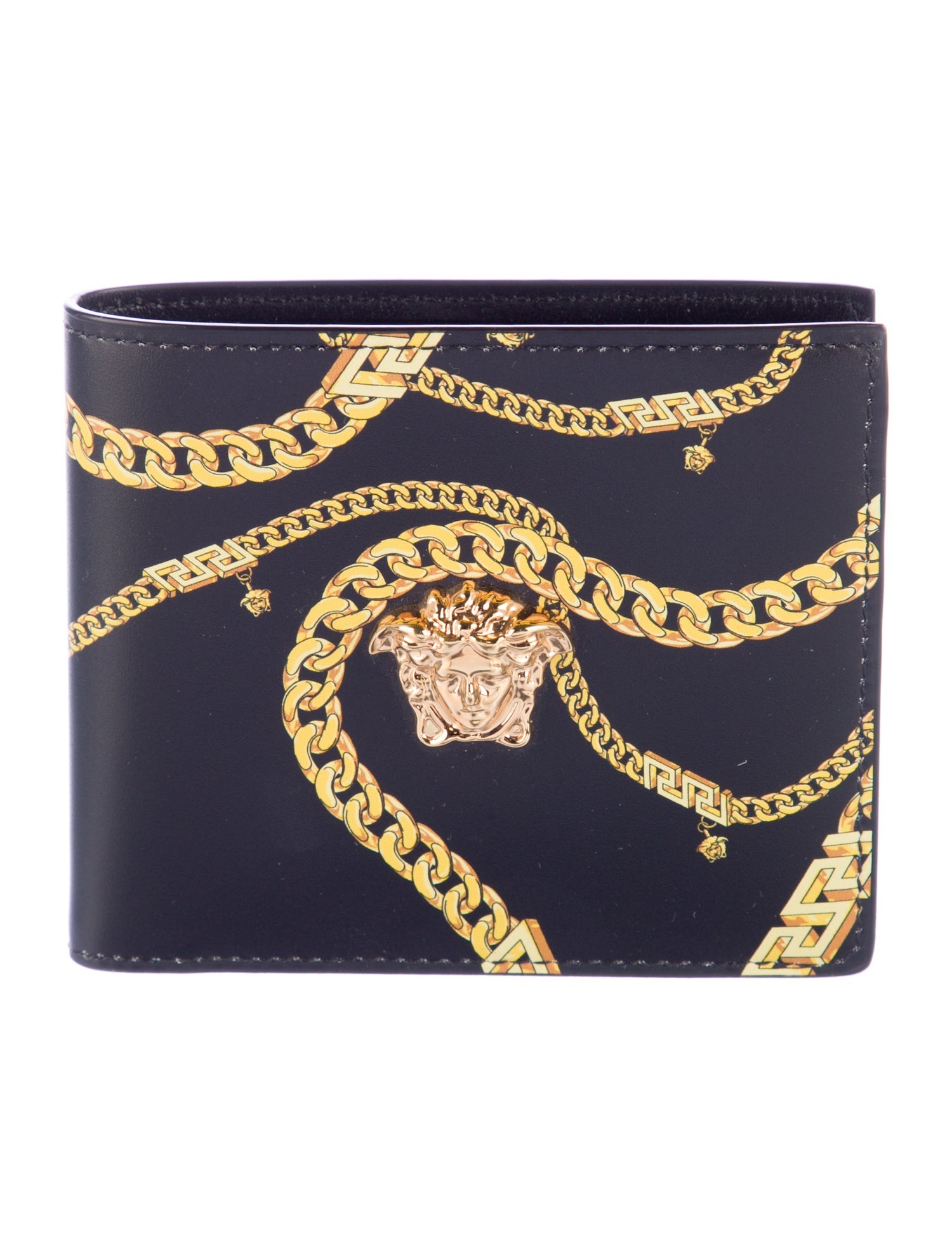 Versace Leather Printed Bifold Wallet