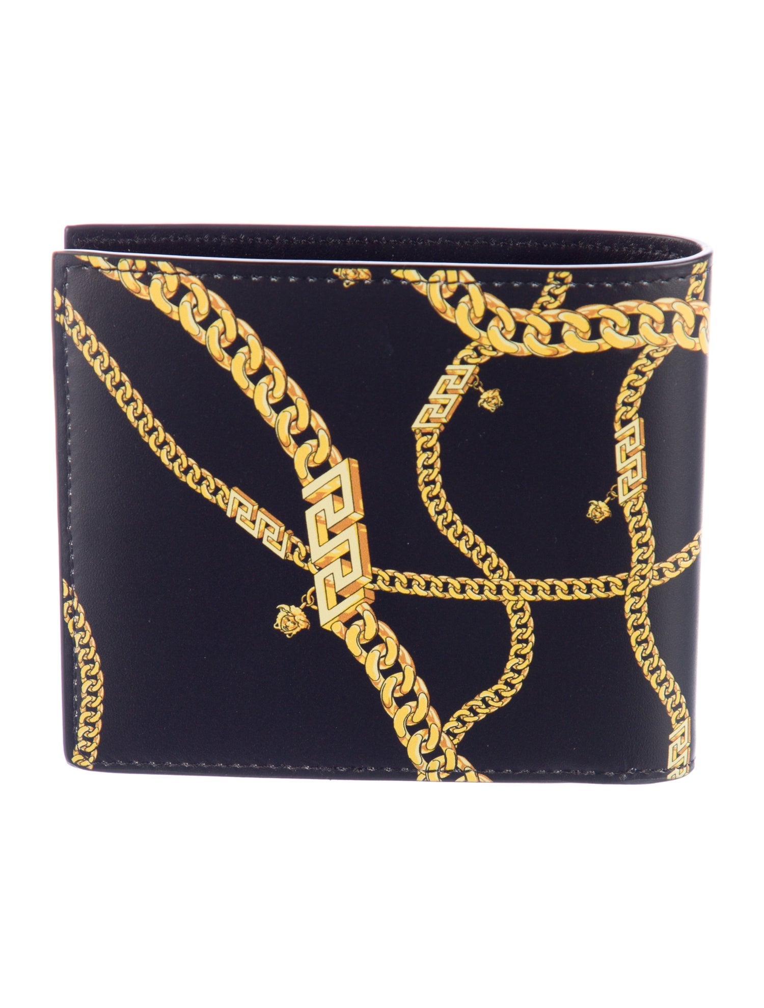 Versace Leather Printed Bifold Wallet