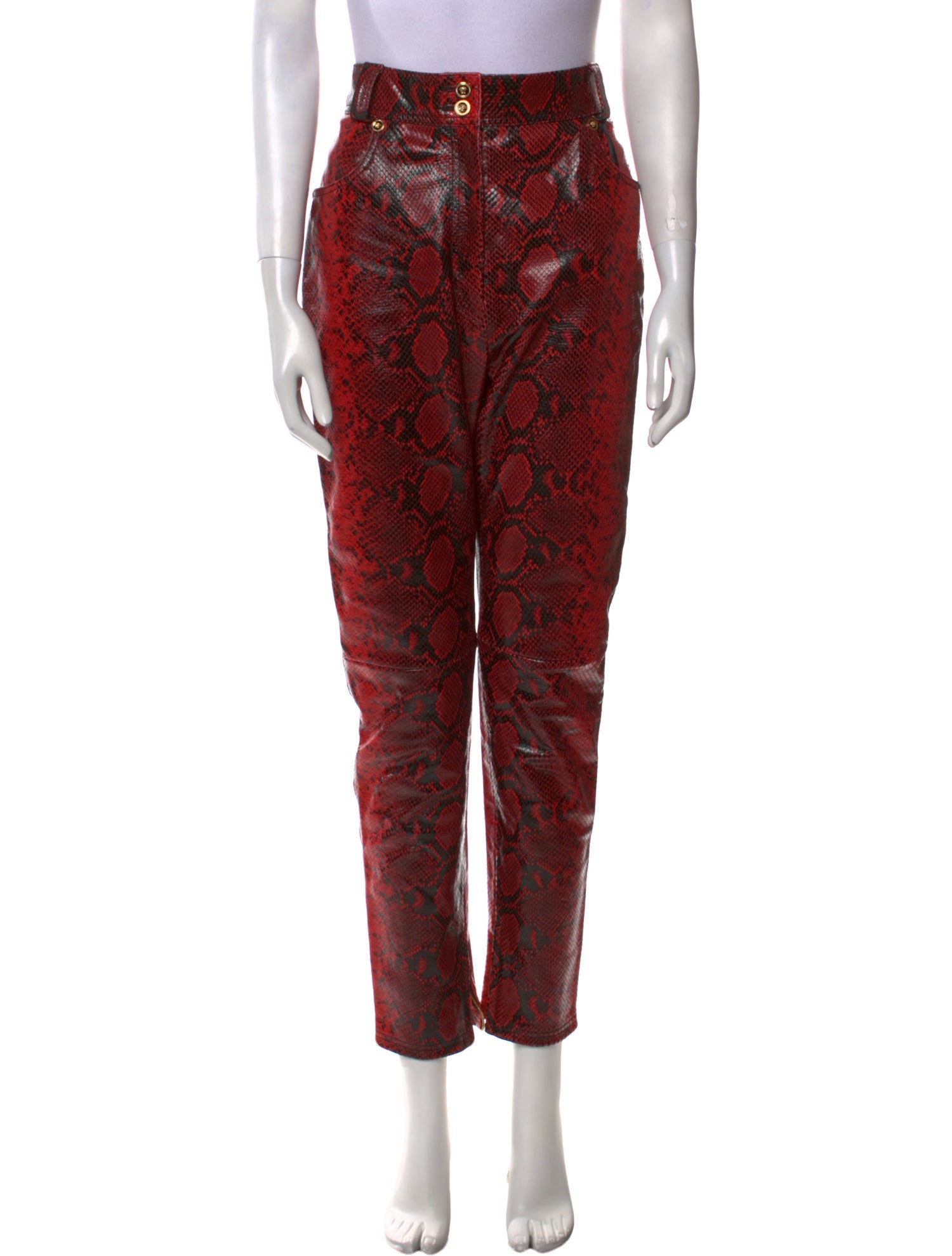 Versace Calf Leather Skinny Leg Pants w/ Tags