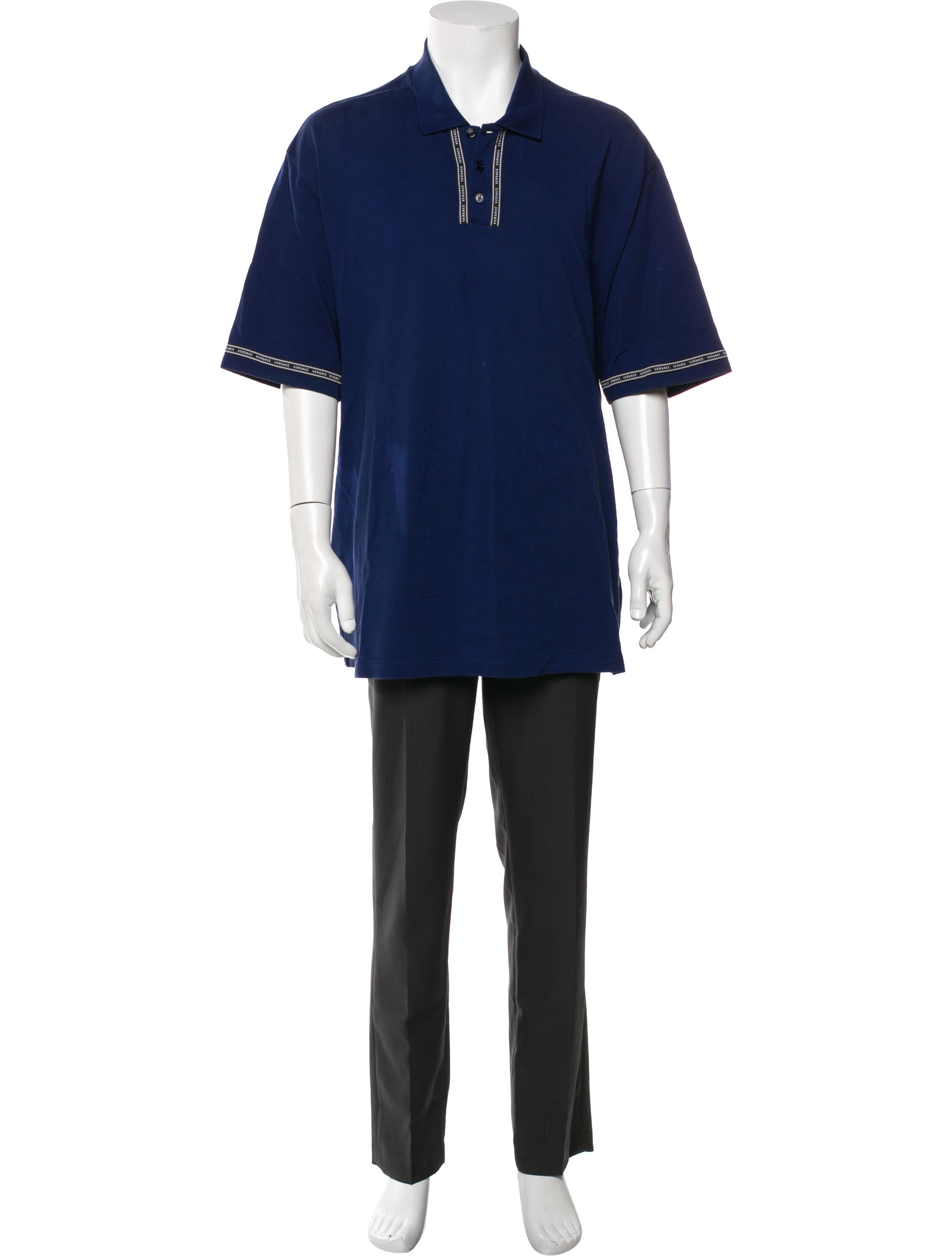 Versace V-Neck Short Sleeve Polo Shirt