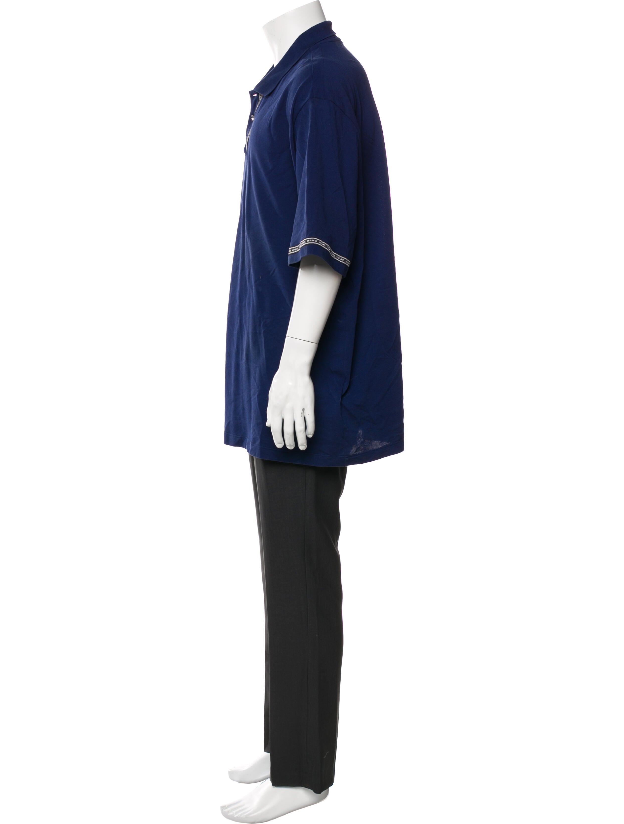 Versace V-Neck Short Sleeve Polo Shirt