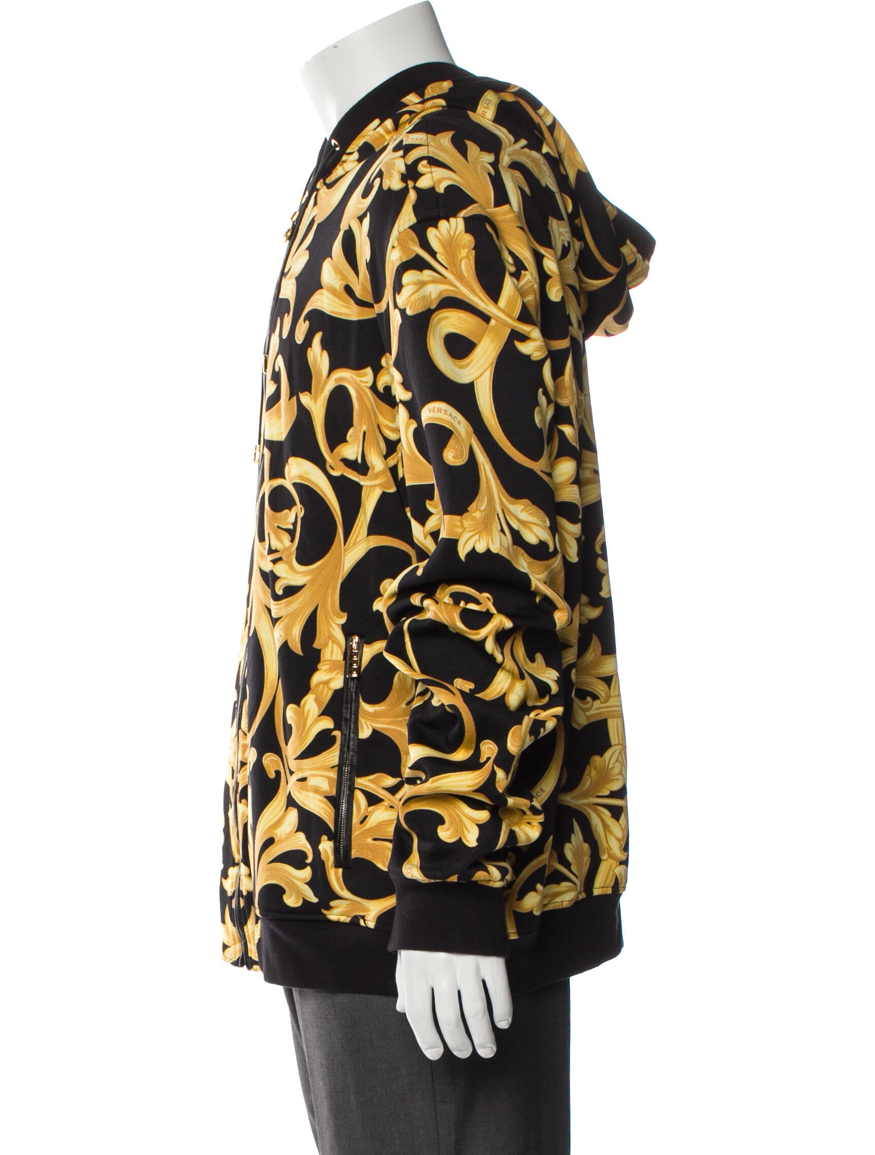 Versace Printed V-Neck Hoodie