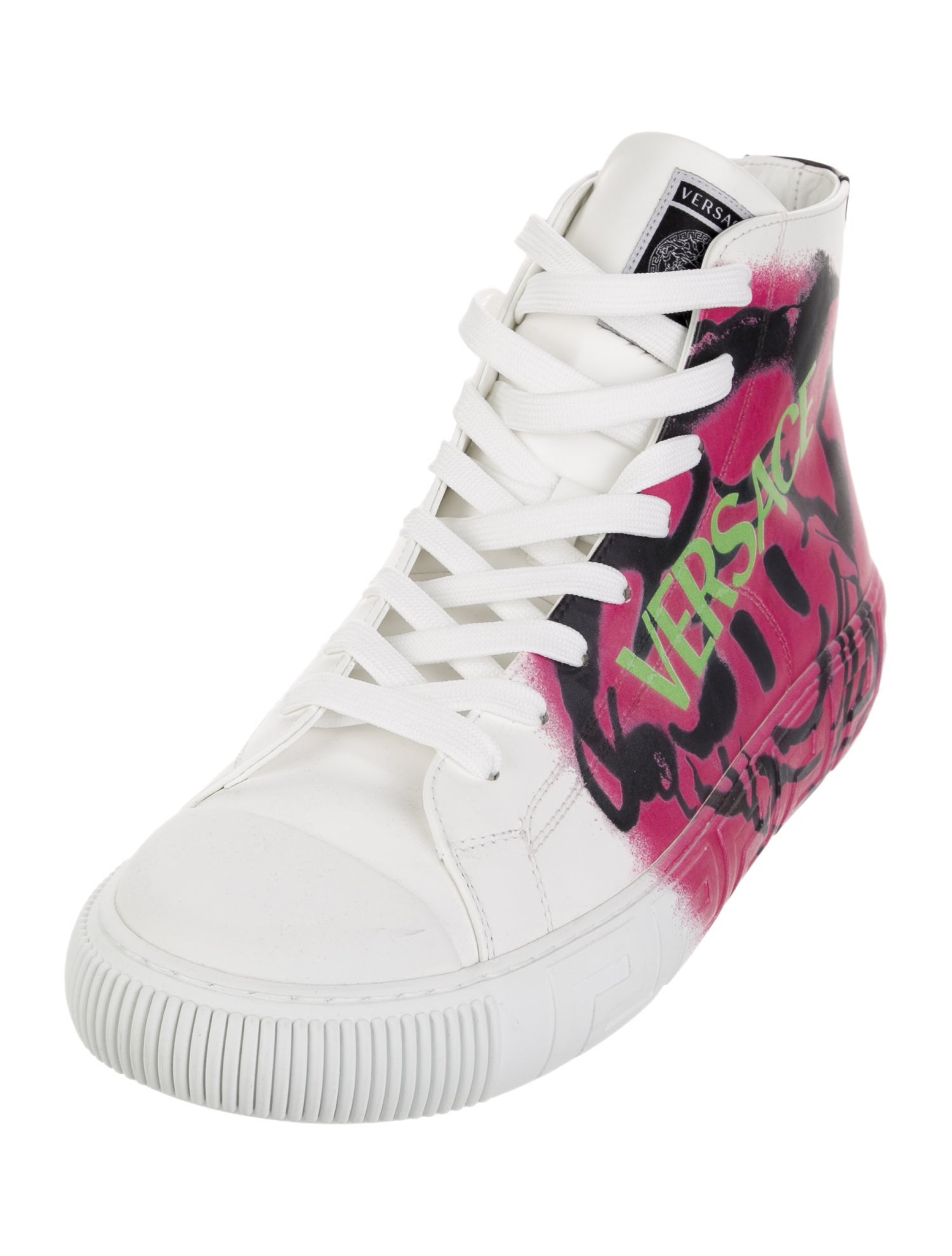Versace Leather Printed Sneakers