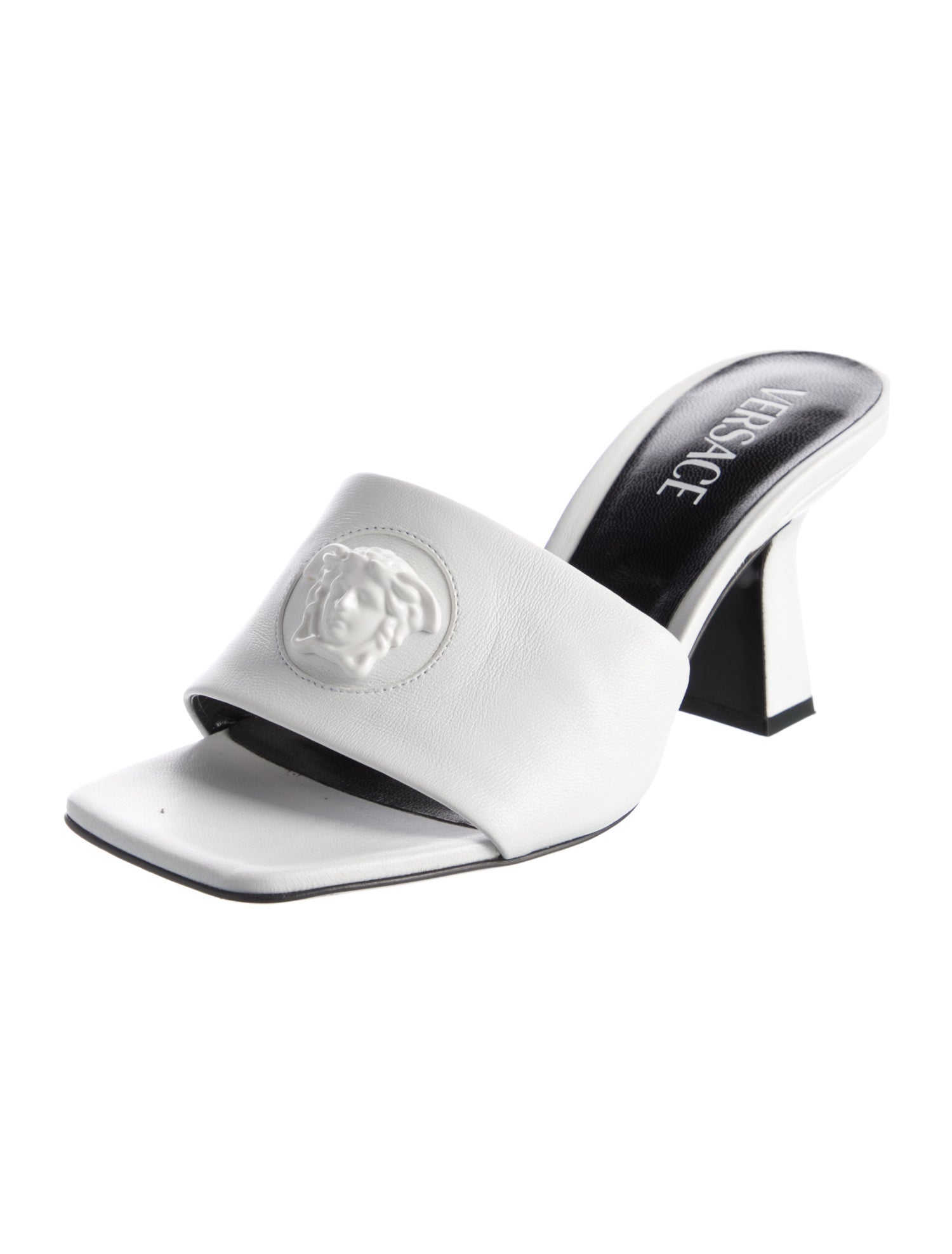 Versace Medusa Insignia Leather Slides
