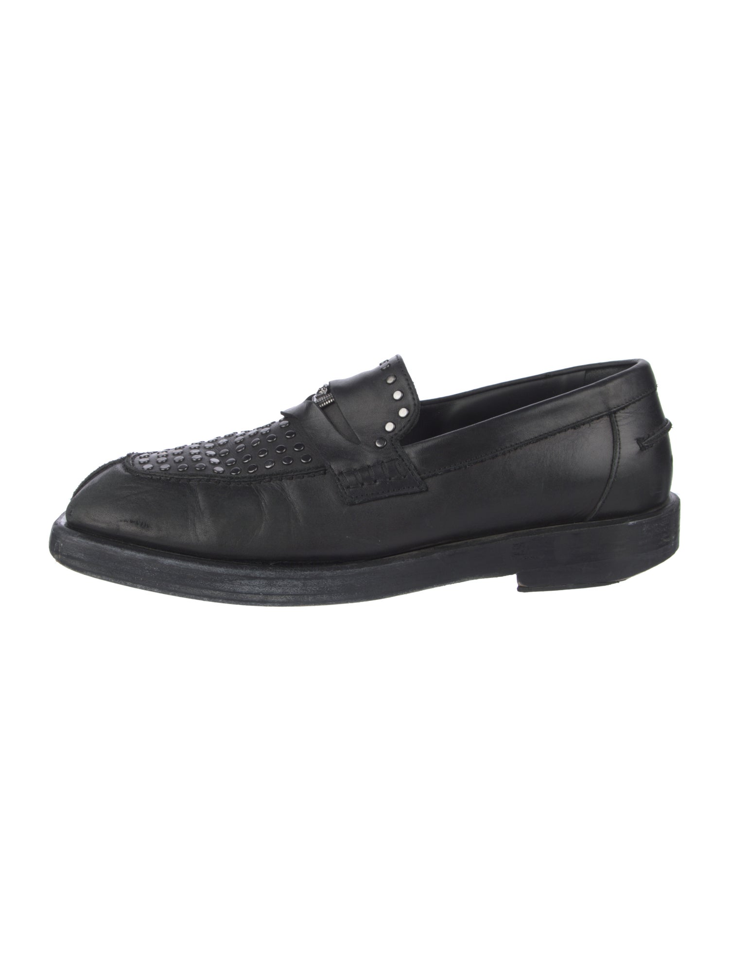 Versace Medusa Insignia Leather Monk Straps
