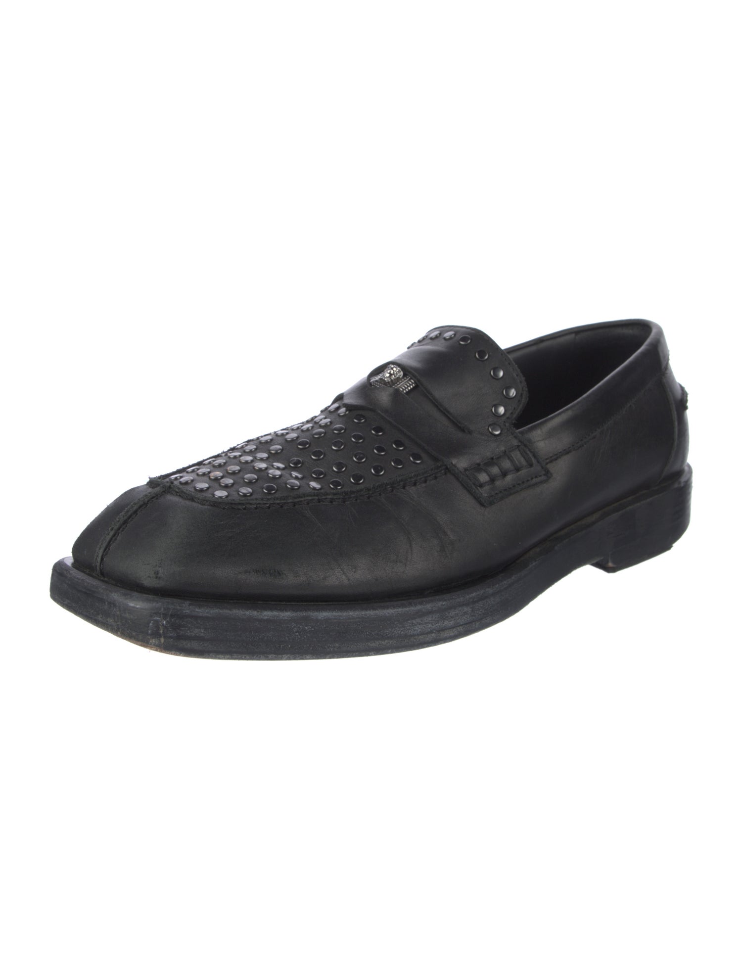 Versace Medusa Insignia Leather Monk Straps