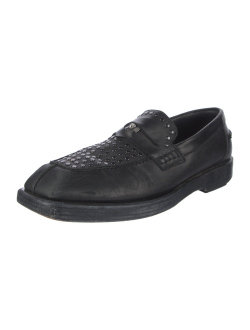 Versace Medusa Insignia Leather Monk Straps