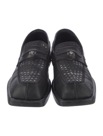 Versace Medusa Insignia Leather Monk Straps